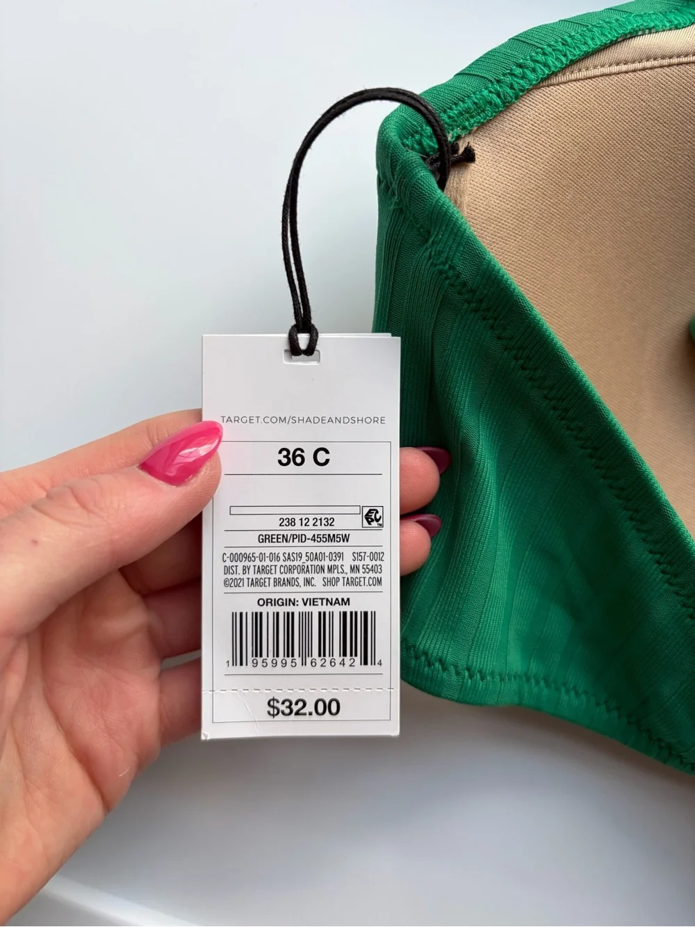 Shade and Shore Target Green Underwire Padded Bikini Top